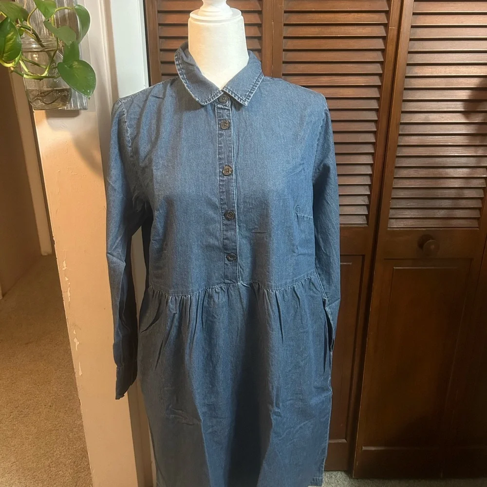NWT - Nine West 100% Cotton Brentwood Shirtdress - Sz Medium - Picture 4 of 9